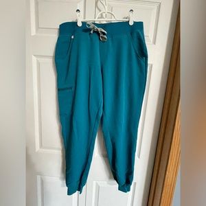 Teal blue jogger Figs scrub pants